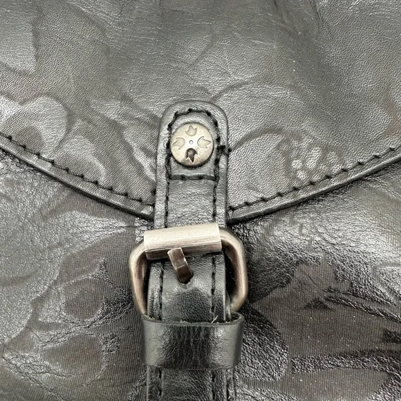 Patricia Nash~Avellino Tooled Black Leather Crossbody Shoulder Handbag P062233 - Picture 3 of 11